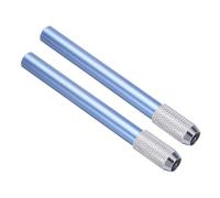 PATIKIL Pencil Extenders, 2Pcs Art Adjustable Metal Pencil Holder Lengthener Pen Sleeve for Short Pencil Crayon Colored Pencils Writing Desk Office, Blue