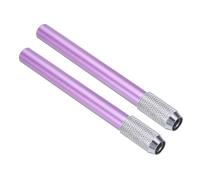 PATIKIL Pencil Extenders, 2Pcs Art Adjustable Metal Pencil Holder Lengthener Pen Sleeve for Short Pencil Crayon Colored Pencils Writing Desk Office, Purple