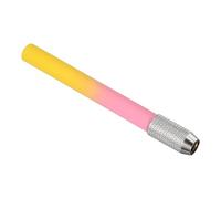 PATIKIL Pencil Extenders, 2Pcs Art Adjustable Metal Pencil Holder Lengthener Single-ended Pen Sleeve for Short Pencil Crayon Colored Pencils Writing Desk Office, Cyan Pink