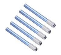 PATIKIL Pencil Extenders, 5Pcs Art Adjustable Metal Pencil Holder Lengthener Pen Sleeve for Short Pencil Crayon Colored Pencils Writing Desk Office, Blue