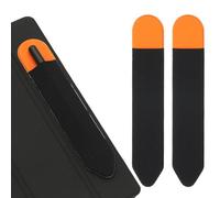 PATIKIL Pencil Holder for Stylus, 2 Pcs Adhesive Elastic Pen Case Sleeve Pouch Stylus Holder Pocket Elastic Pen Pouch Accessories for Tablet Case Notebook Outdoor, Black/Orange