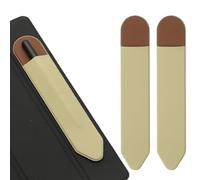 PATIKIL Pencil Holder for Stylus, 2 Pcs Adhesive Elastic Pen Case Sleeve Pouch Stylus Holder Pocket Elastic Pen Pouch Accessories for Tablet Case Notebook Outdoor, Apricot/Brown