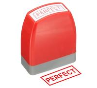 PATIKIL Perfect Notice Stamp Self Inking, Red Ink Office Pre Inked Message Stamp for Business, Red