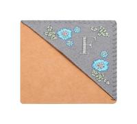 PATIKIL Personalized Embroidered Corner Bookmark, Cute Flower Felt Stitched Triangle Book Mark Page Marker for Women Men Book Lovers Teachers, Grey, Letter F