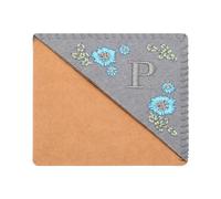 PATIKIL Personalized Embroidered Corner Bookmark, Cute Flower Felt Stitched Triangle Book Mark Page Marker for Women Men Book Lovers Teachers, Grey, Letter P