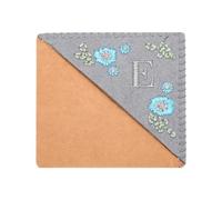 PATIKIL Personalized Embroidered Corner Bookmark, Cute Flower Felt Stitched Triangle Book Mark Page Marker for Women Men Book Lovers Teachers, Grey, Letter E