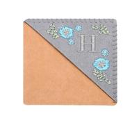 PATIKIL Personalized Embroidered Corner Bookmark, Cute Flower Felt Stitched Triangle Book Mark Page Marker for Women Men Book Lovers Teachers, Grey, Letter H