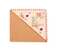 PATIKIL Personalized Embroidered Corner Bookmark, Cute Flower Felt Stitched Triangle Book Mark Page Marker for Women Men Book Lovers Teachers, Pink, Letter E