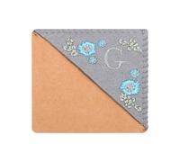 PATIKIL Personalized Embroidered Corner Bookmark, Cute Flower Felt Stitched Triangle Book Mark Page Marker for Women Men Book Lovers Teachers, Grey, Letter G
