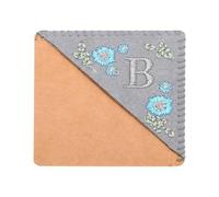 PATIKIL Personalized Embroidered Corner Bookmark, Cute Flower Felt Stitched Triangle Book Mark Page Marker for Women Men Book Lovers Teachers, Grey, Letter B