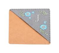 PATIKIL Personalized Embroidered Corner Bookmark, Cute Flower Felt Stitched Triangle Book Mark Page Marker for Women Men Book Lovers Teachers, Grey, Letter J