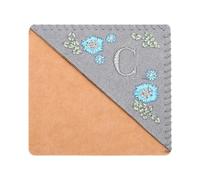 PATIKIL Personalized Embroidered Corner Bookmark, Cute Flower Felt Stitched Triangle Book Mark Page Marker for Women Men Book Lovers Teachers, Grey, Letter C