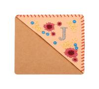 PATIKIL Personalized Embroidered Corner Bookmark, Cute Flower Felt Stitched Triangle Handmade Book Page Mark for Women Men Book Lover Teacher, Pink, Letter J