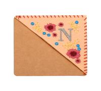 PATIKIL Personalized Embroidered Corner Bookmark, Cute Flower Felt Stitched Triangle Handmade Book Page Mark for Women Men Book Lover Teacher, Pink, Letter N