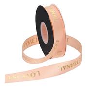PATIKIL Personalized Grosgrain Ribbon, 1 Inch x 40 Yards Love is Eternal Polyester Ribbon for Holiday Party, Wedding Decoration, Gift Wrapping, Champagne Pink