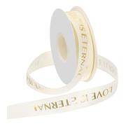 PATIKIL Personalized Grosgrain Ribbon, 2.5cm x 36.5m Love is Eternal Polyester Ribbon for Holiday Party, Wedding Decoration, Gift Wrapping, Cream