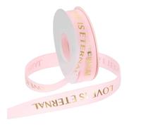 PATIKIL Personalized Grosgrain Ribbon, 2.5cm x 36.5m Love is Eternal Polyester Ribbon for Holiday Party, Wedding Decoration, Gift Wrapping, Pink