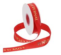 PATIKIL Personalized Grosgrain Ribbon, 2.5cm x 36.5m Love is Eternal Polyester Ribbon for Holiday Party, Wedding Decoration, Gift Wrapping, Red