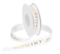 PATIKIL Personalized Grosgrain Ribbon, 2.5cm x 36.5m Love is Eternal Polyester Ribbon for Holiday Party, Wedding Decoration, Gift Wrapping, Bright White