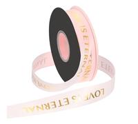 PATIKIL Personalized Grosgrain Ribbon, 2.5cm x 36.5m Love is Eternal Polyester Ribbon for Holiday Party, Wedding Decoration, Gift Wrapping, Soft Pink