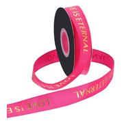PATIKIL Personalized Grosgrain Ribbon, 2.5cm x 36.5m Love is Eternal Polyester Ribbon for Holiday Party, Wedding Decoration, Gift Wrapping, Hot Pink