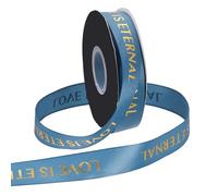 PATIKIL Personalized Grosgrain Ribbon, 2.5cm x 36.5m Love is Eternal Polyester Ribbon for Holiday Party, Wedding Decoration, Gift Wrapping, Cobalt Blue