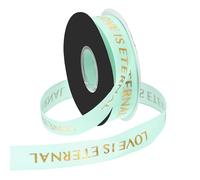 PATIKIL Personalized Grosgrain Ribbon, 2.5cm x 36.5m Love is Eternal Polyester Ribbon for Holiday Party, Wedding Decoration, Gift Wrapping, Mint Green