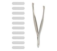 PATIKIL Phone Dustproof Net Stickers, 10 Pcs Phone Speaker Anti Dust Protector Cover Universal Speaker Mesh Sticker with Tweezer for Mobile (0.87"x0.2"), Silver