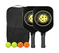 PATIKIL Pickleball Paddles Set of 2, USA Pickleball Approved, Composite Graphite Carbon & Fiberglass Face Pickleball Paddles, Anti-Slip Sweat-Absorbing Grip, 4 Pickleball, Portable Bag