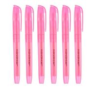 PATIKIL Pink Highlighter, 6 Pack High Lighters No Bleeds Highliters Pens Neon Clear View Bright Quick Dry Pocket Marker Pen Sticks Chisel Tip Cute for Books Office Adults, Transparent