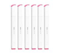 PATIKIL Pink Highlighter, 6 Pcs High Lighters Highlighters No Bleeds Highliters Pens Neon Colored Clear View Bright Soft Tip Marker for Books Home Office, Square (AHMU1602C1)