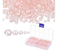 PATIKIL Pink Rondelle Crystal Beads, 712Pcs 3-10mm Faceted Glass Loose Briolette Shape Beads for Jewelry Making Bracelets Necklaces DIY Craft