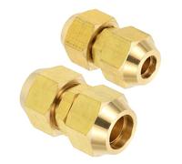 PATIKIL Pipe Extension Joint Connector Set, 2Pcs Free Welding AC Copper Pipe Coupling Adapter Fittings with Flare Nuts for Copper Pipe Diameter 3/8" and 5/8" Refrigeration HVAC