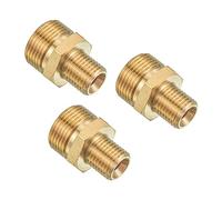 PATIKIL Pipe Fitting, 2 Pack M22 to M14 Male Thread Hex Extension Connector Adapter 1.22 Inch for Garden Water Pipes, Gold