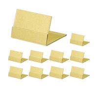 PATIKIL Place Card Holder, 10 Pcs 1.4 Inch Metal L-Shaped Table Sign Holder Table Number Holders Name Card Stands for Photo Menu Display Wedding Birthday Party Decorations, Gold Tone