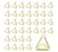 PATIKIL Place Card Holder, 100 Pack Metal Triangle Shape Memo Clip Holder Stand Table Number Holders for Pictures Photos Note Card Paper Food Sign, Gold Tone