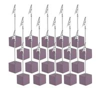 PATIKIL Place Card Holder, 20Pcs Memo Clip Holder Stand with Alligator Clasp Table Number Holders Wooden Base for Pictures Note Card Paper, Dark Purple
