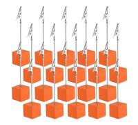 PATIKIL Place Card Holder, 20Pcs Memo Clip Holder Stand with Alligator Clasp Table Number Holders Wooden Base for Pictures Note Card Paper, Orange