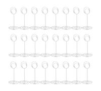 PATIKIL Place Card Holder, 24 Pack 3.3 Inch Tall Metal Memo Clip Holder Stand with Round Clasp Table Number Holders for Pictures Photos Note Card Paper Food Sign, Silver Tone