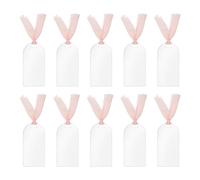 PATIKIL Place Cards for Table Setting 3.5" x 1.8", 10 Pcs Acrylic Name Cards with Ribbon for Wedding Banquets Events Table Setting Reserved Signs Party Supplies, Style B Silver