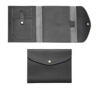 PATIKIL Planner Cover, Leather Notebook Cover for Business Cards Documents Notebook with Pen Holder Phone Pocket Card Slot Secure Button, Black