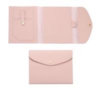 PATIKIL Planner Cover, Leather Notebook Cover for Business Cards Documents Notebook with Pen Holder Phone Pocket Card Slot Secure Button, Pink