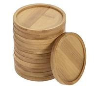 PATIKIL Plant Pot Saucer, 12 Pack 3.4 Inch OD Bamboo Round Flower Drip Tray for Indoors