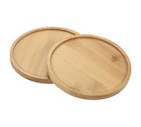 PATIKIL Plant Pot Saucer, 2 Pack 4.7 Inch OD Bamboo Round Flower Drip Tray for Indoors