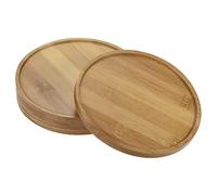 PATIKIL Plant Pot Saucer, 4 Pack 15.5cm OD Bamboo Round Flower Drip Tray for Indoors