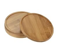 PATIKIL Plant Pot Saucer, 4 Pack 5.7 Inch OD Bamboo Round Flower Drip Tray for Indoors
