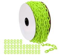 PATIKIL Plastic Chain,150 FEET Safety Barrier Chain for Crowd Control, 1/4inch(6mm) Green Plastic Chains Links for Queue Lines, Parking, Fences, Gate, Concerts, and Decoration