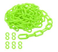 PATIKIL Plastic Chain Links, 10 Feet Safety Chains, Green Plastic Chains for Barriers, Crowd Control, Queue Lines, Parking, Fences, Gate, Concerts, and Decoration