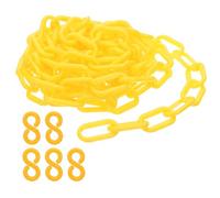 PATIKIL Plastic Chain Links, 10 Feet Safety Chains, Yellow Plastic Chains for Barriers, Crowd Control, Queue Lines, Parking, Fences, Gate, Concerts, and Decoration