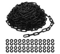 PATIKIL Plastic Chain Links, 100 Foot 2" Safety Barrier Chain Black for Crowd Control, Queue Line, Parking, Fence, Gate, Concert, Construction Site and Decoration